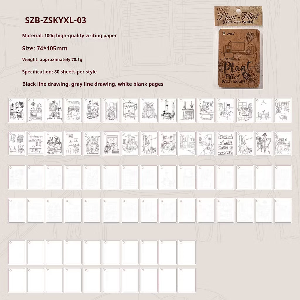 Mini Journaling Sketch Book - 80 Pcs