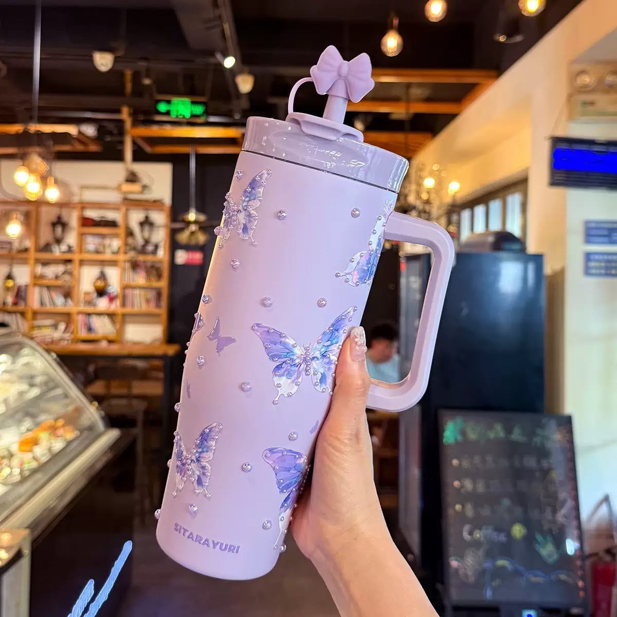 Pintresty Heart pearl  2 in 1 Sipper Plus Tumbler with Topper - 1200ML