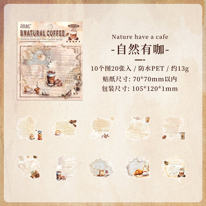 Coffee Vintage Journaling Sticker -20 Pcs