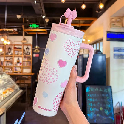 Pintresty Heart pearl  2 in 1 Sipper Plus Tumbler with Topper - 1200ML
