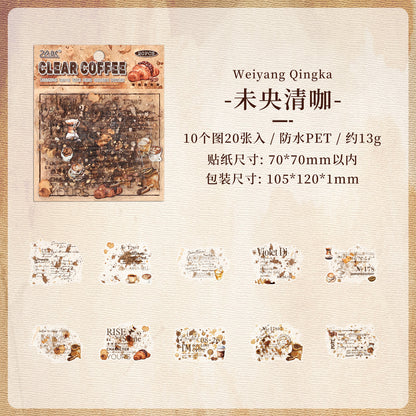 Coffee Vintage Journaling Sticker -20 Pcs