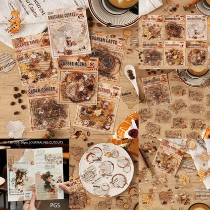 Coffee Vintage Journaling Sticker -20 Pcs