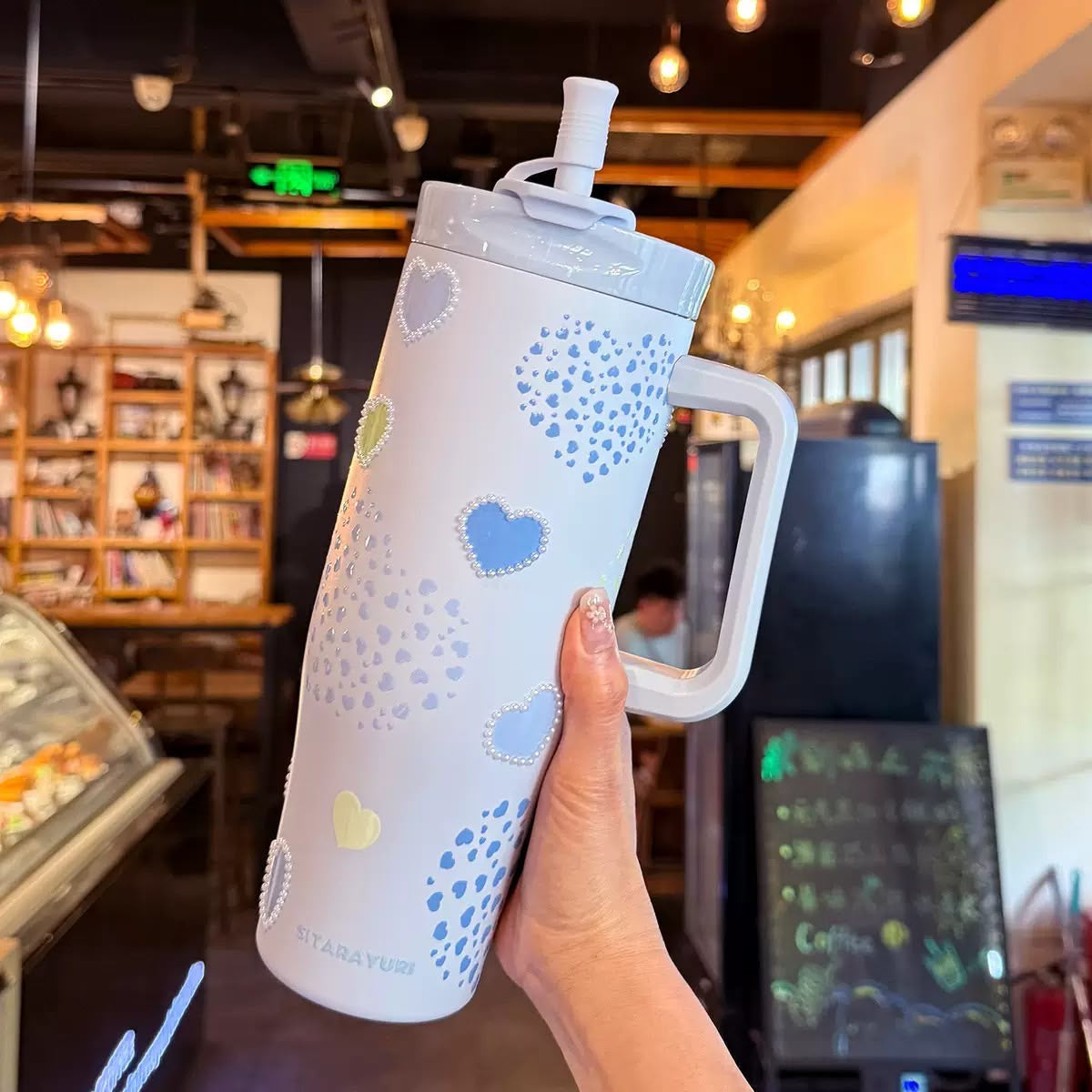 Pintresty Heart pearl  2 in 1 Sipper Plus Tumbler with Topper - 1200ML