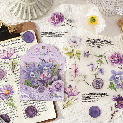 Flower Stamp Stickers - 40 Pcs