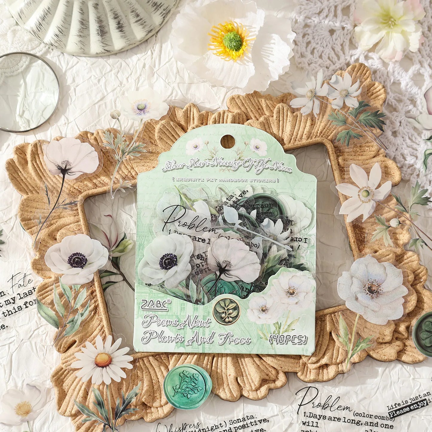 Flower Stamp Stickers - 40 Pcs