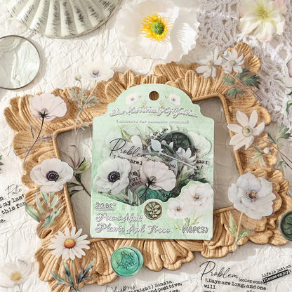 Flower Stamp Stickers - 40 Pcs