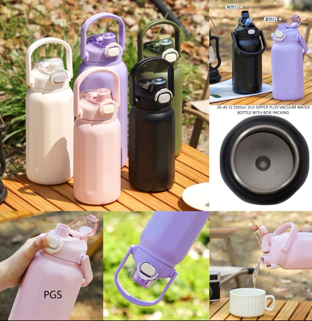 Pastel 2 in 1 Jumbo Stainless Steel Sipper ( 1200 ML )