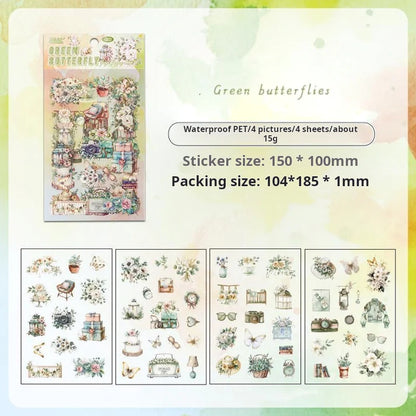 Flowers & Things Sticker Sheet - 4 Pcs