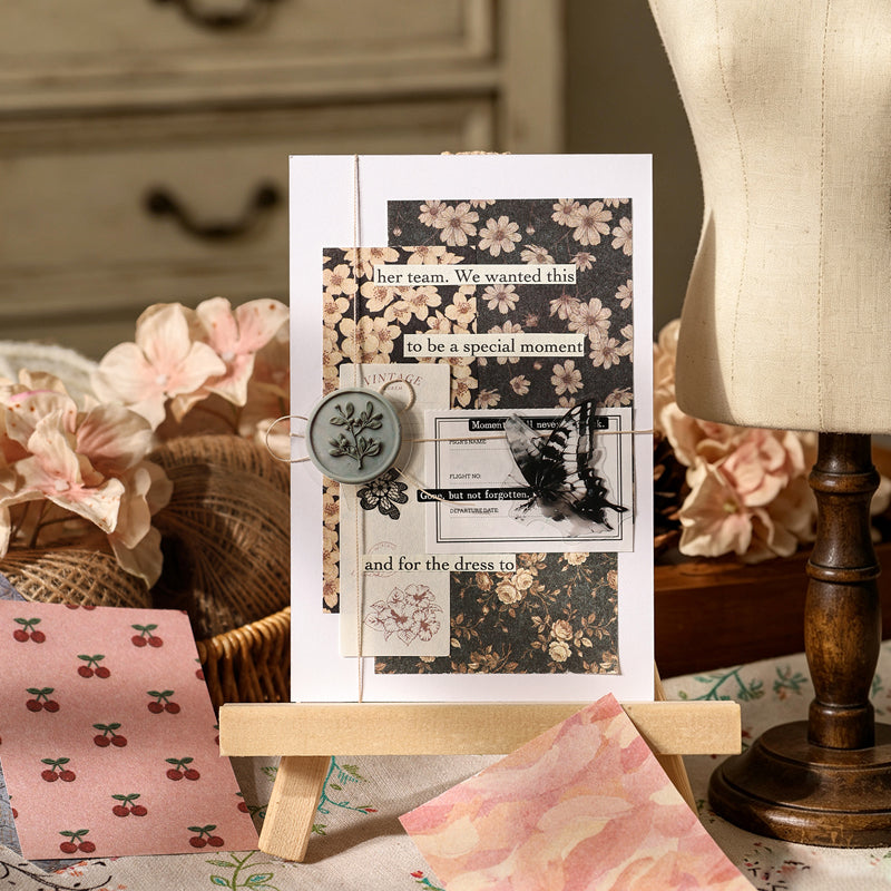 Floral Vintage Journaling Paper Book - 50 Pcs