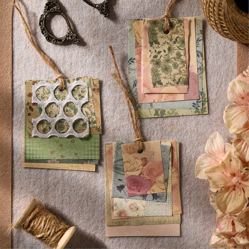 Floral Vintage Journaling Paper Book - 50 Pcs