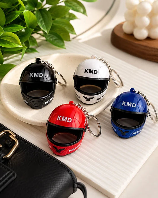 Biker helmet light keychain
