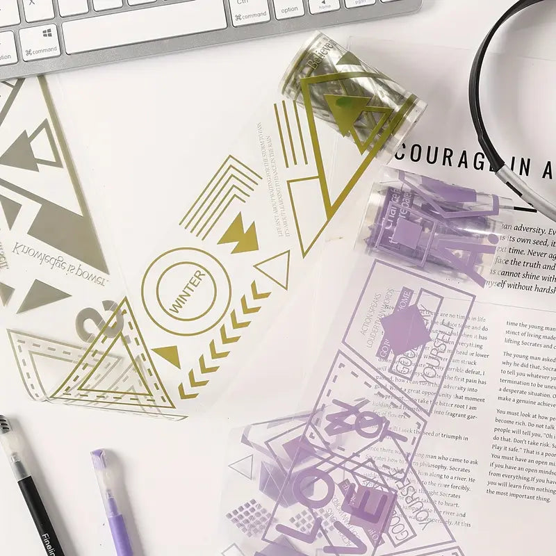 Geometric Shape Sticker Roll Set ( 4 Pcs)