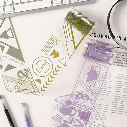 Geometric Shape Sticker Roll Set ( 4 Pcs)