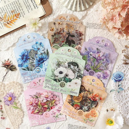 Flower Stamp Stickers - 40 Pcs