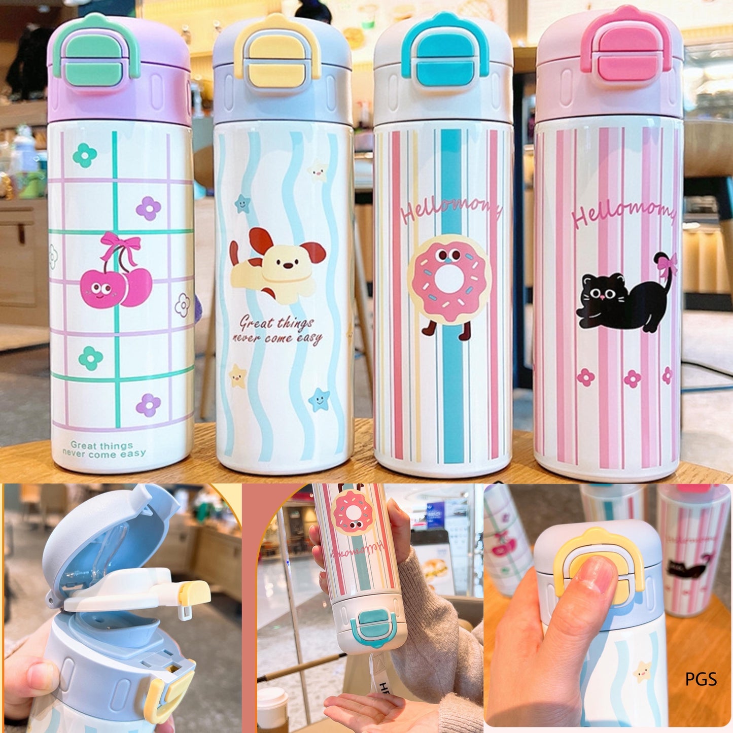 Cute Pastel Pop Stainless Steel Sipper ( 550 ML )