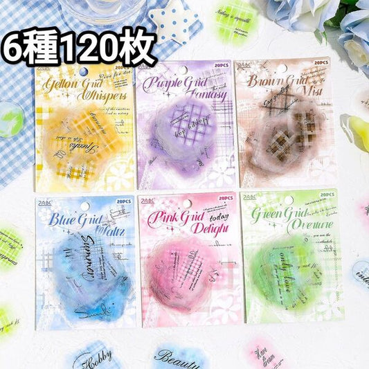 Color Grid Vintage Journaling Sticker - 20 pcs