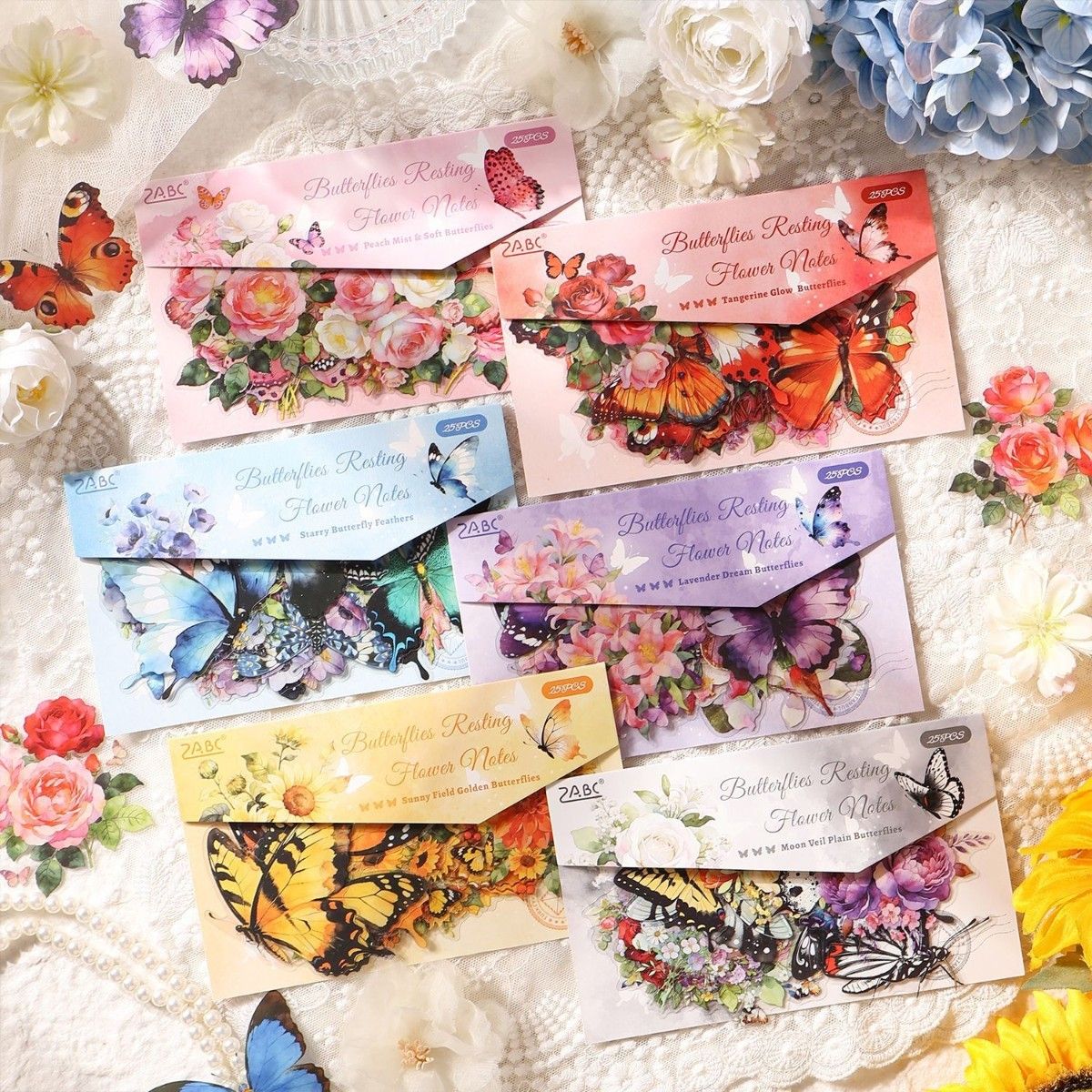 Butterfly Flower Sticker - 25 Pcs