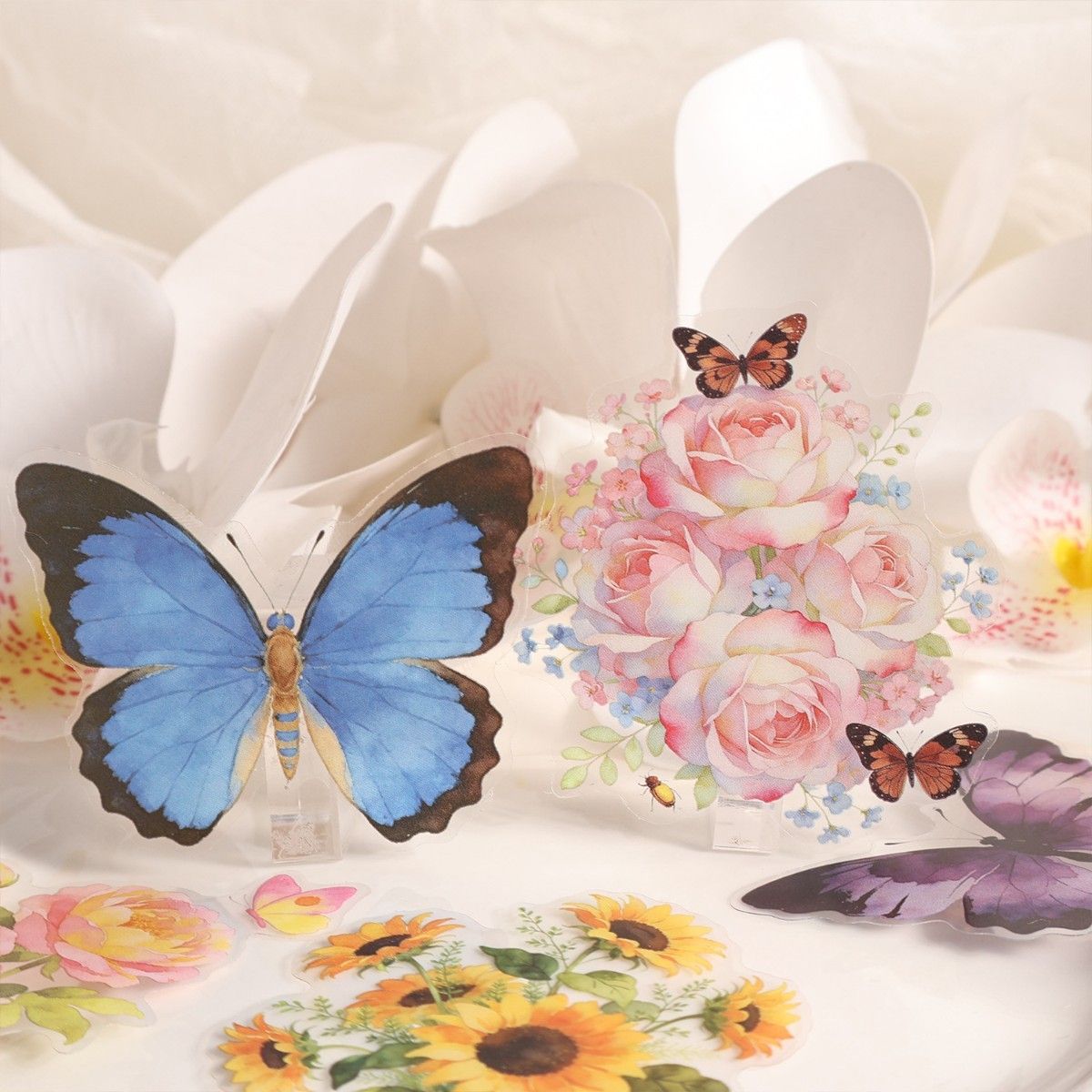 Butterfly Flower Sticker - 25 Pcs