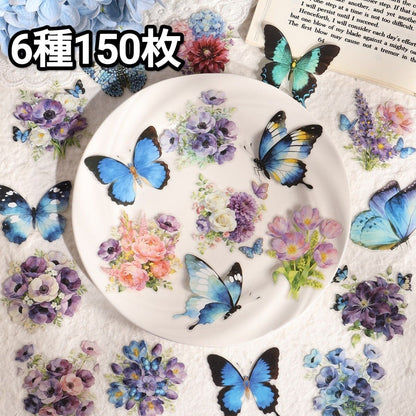 Butterfly Flower Sticker - 25 Pcs