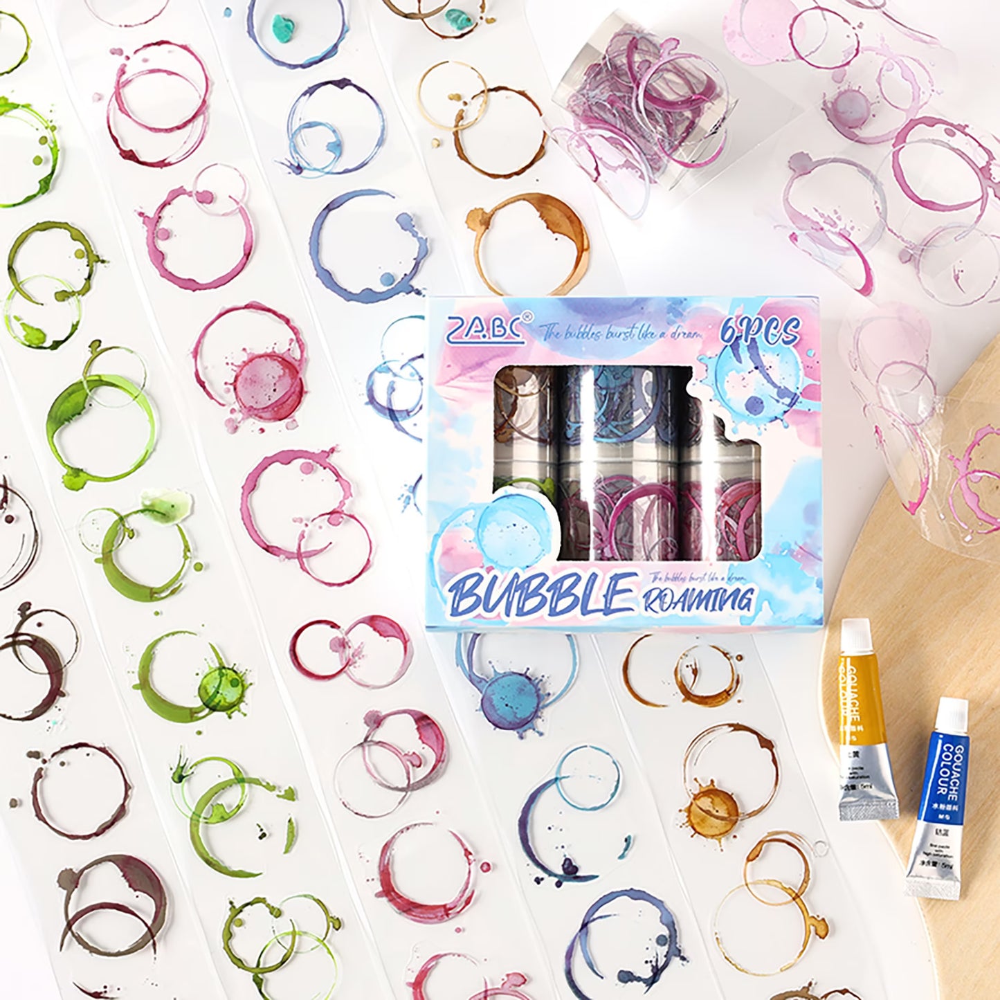 Bubble Burst Sticker Roll Set ( 6 Pcs)
