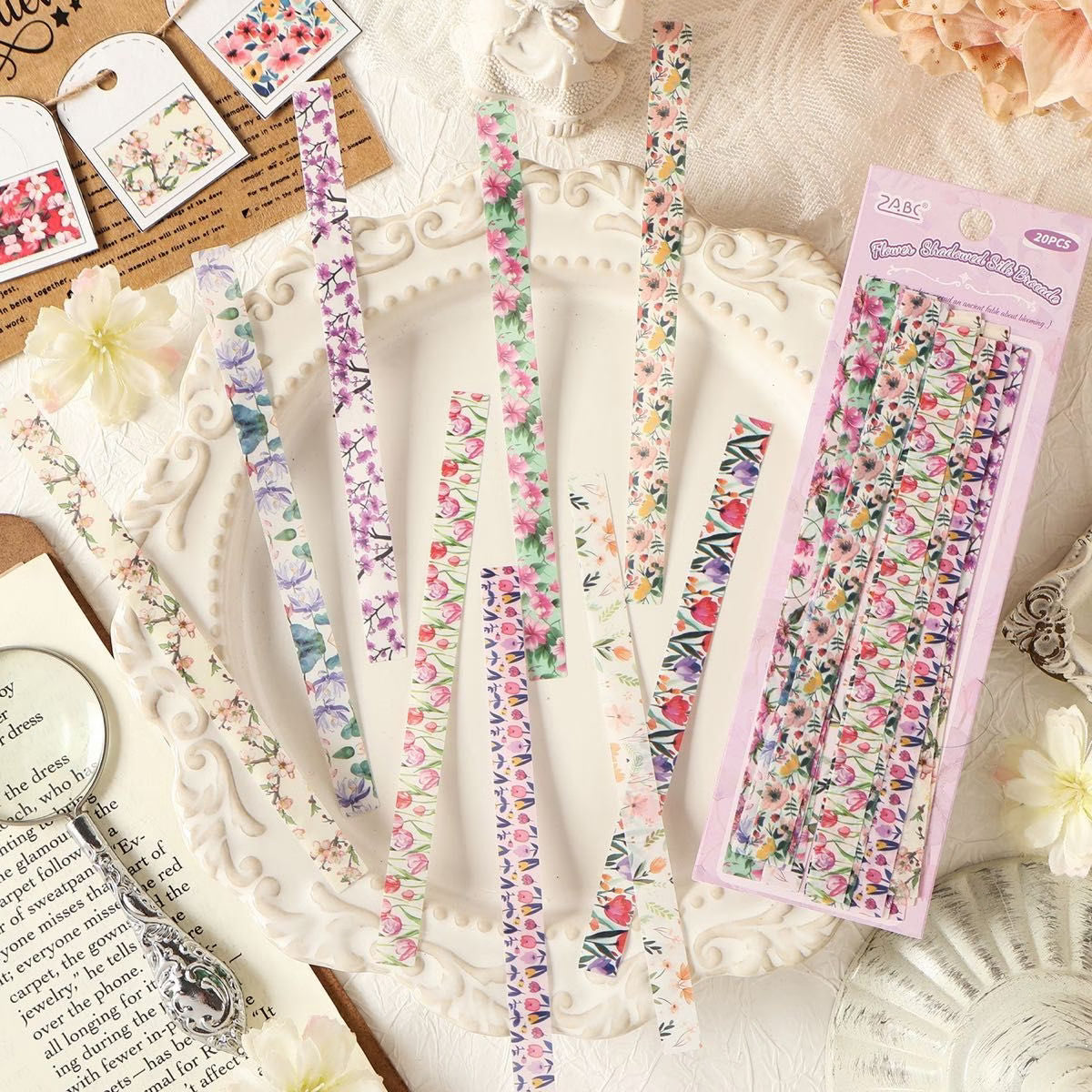 Flower Strip Sticker Tape - 20 Pcs