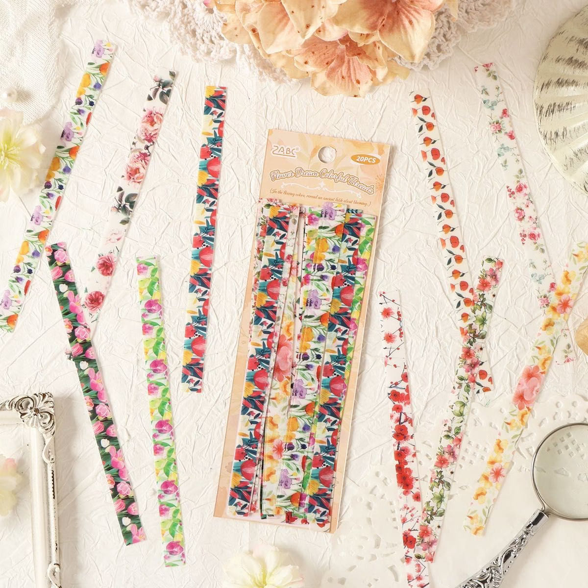 Flower Strip Sticker Tape - 20 Pcs