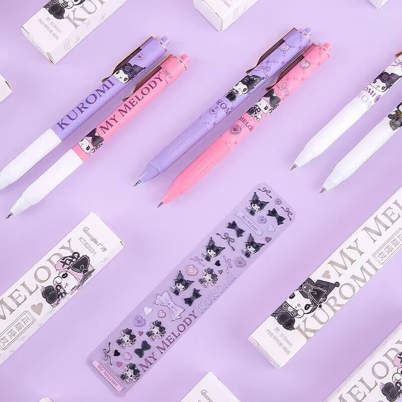 Cute Kawaii Kuromi Click Pen With Scale