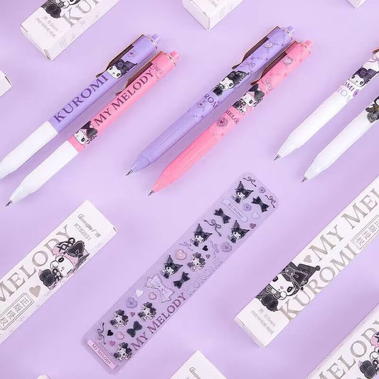 Cute Kawaii Kuromi Click Pen With Scale