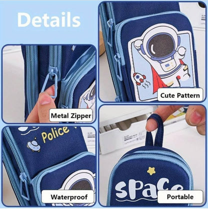 Space man pencil pouch - 3 zip