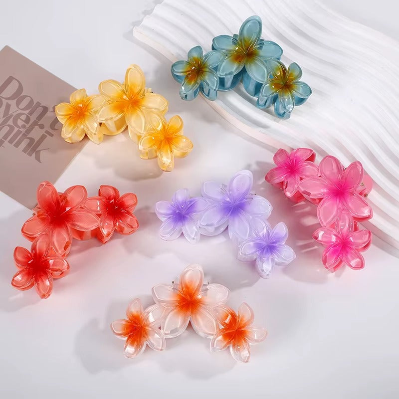 3 Flower Pintresty Hair Claw Clip