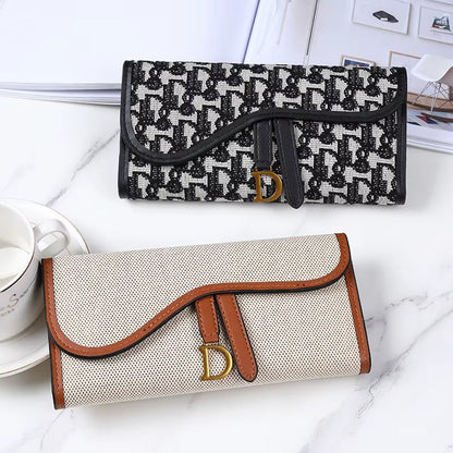 Korean sleek D long wallets