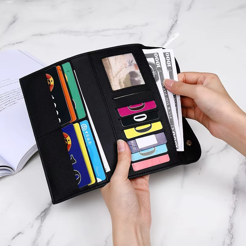 Korean sleek D long wallets