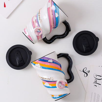 unicorn swirl ceramic mug