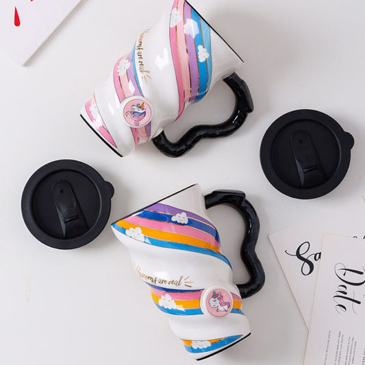 unicorn swirl ceramic mug