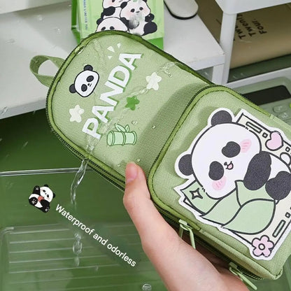 Kawaii Panda cappy beara pencil pouch - 3 zip