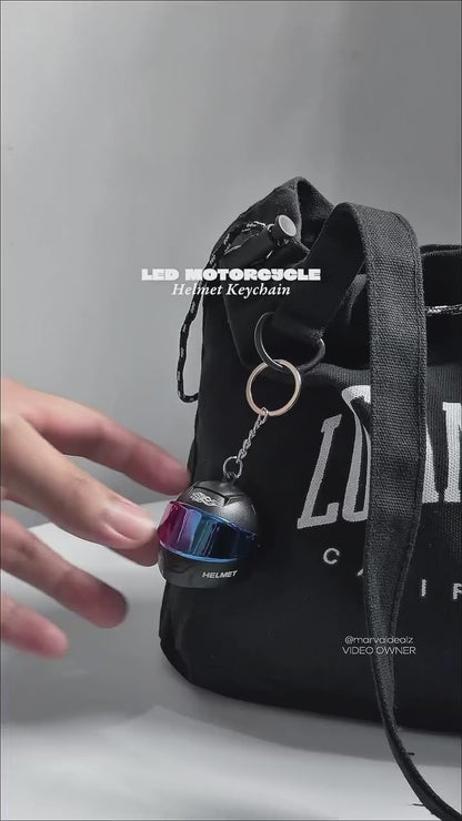 Biker helmet light keychain