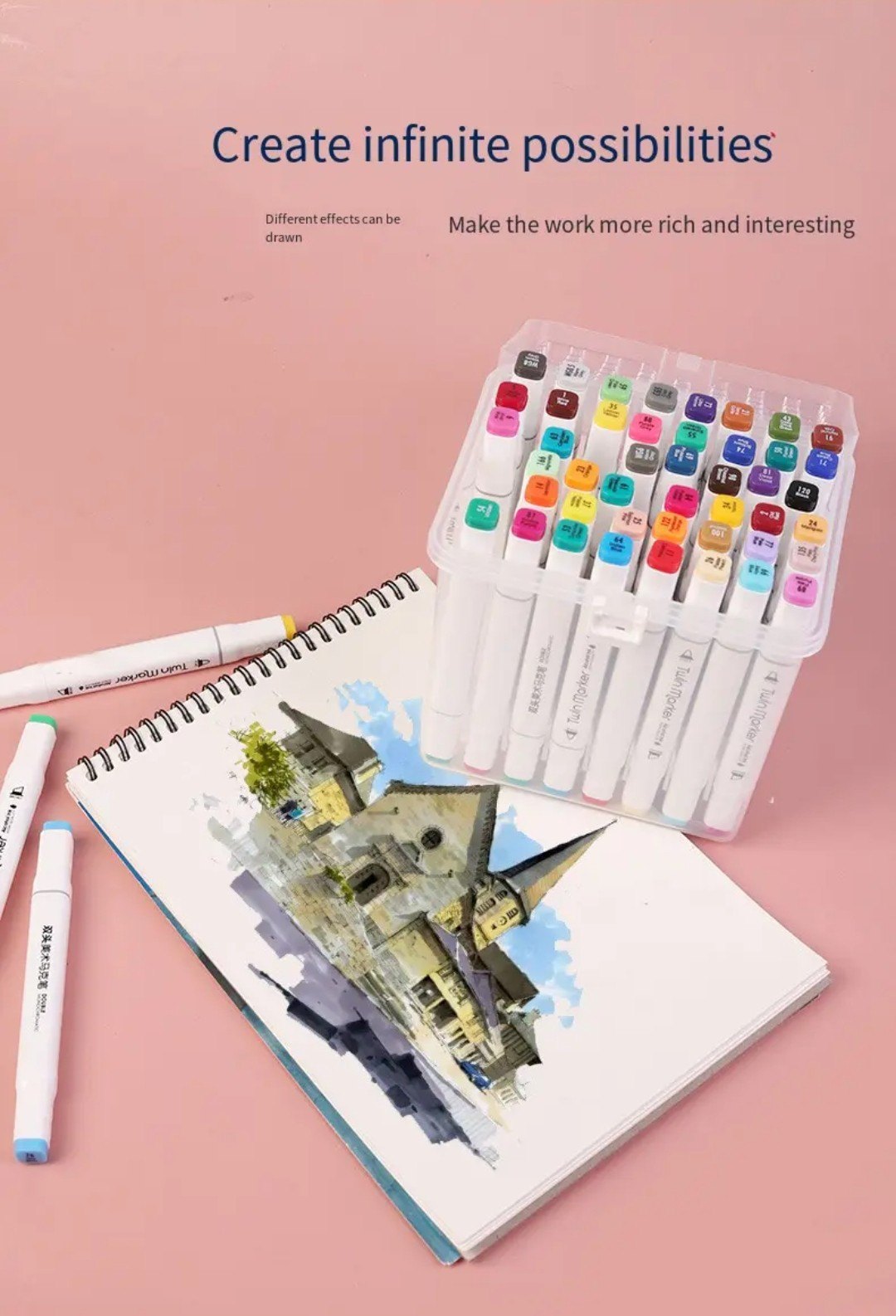 Dual tip colourful marker pen