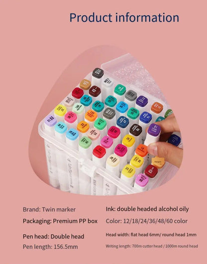 Dual tip colourful marker pen