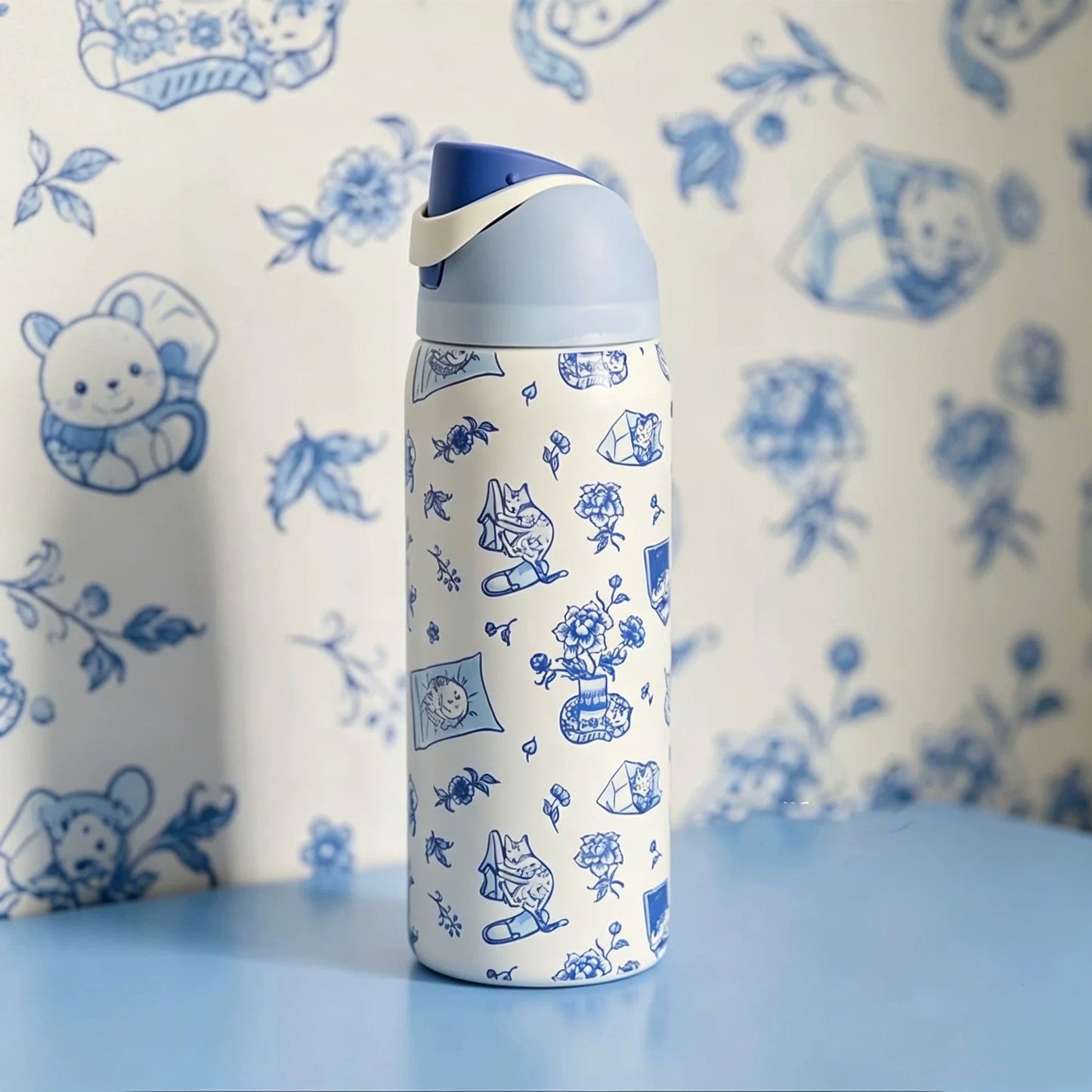 Owala x delft cat edition
