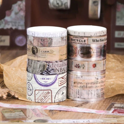 Vintage Washi Tape Set-8 Pcs