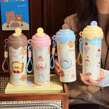 Viral ice cream stainless steel sipper bottle