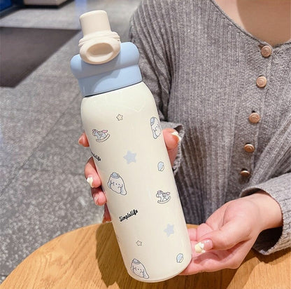 2 In 1 Cute Stainless Steel Sipper ( 600 ML )