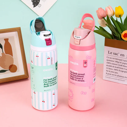 Owala FreeSip leakproof stainless steel bottle with straw - cute edition