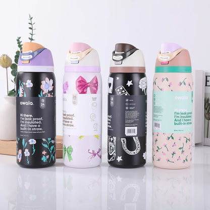 Owala FreeSip leakproof stainless steel bottle with straw - cute edition