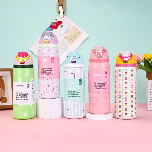 Owala FreeSip leakproof stainless steel bottle with straw - cute edition