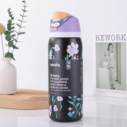 Owala FreeSip leakproof stainless steel bottle with straw - cute edition