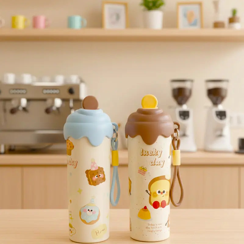 Viral ice cream stainless steel sipper bottle