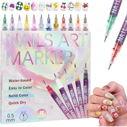 Nail Art Marker Set-12 Pcs