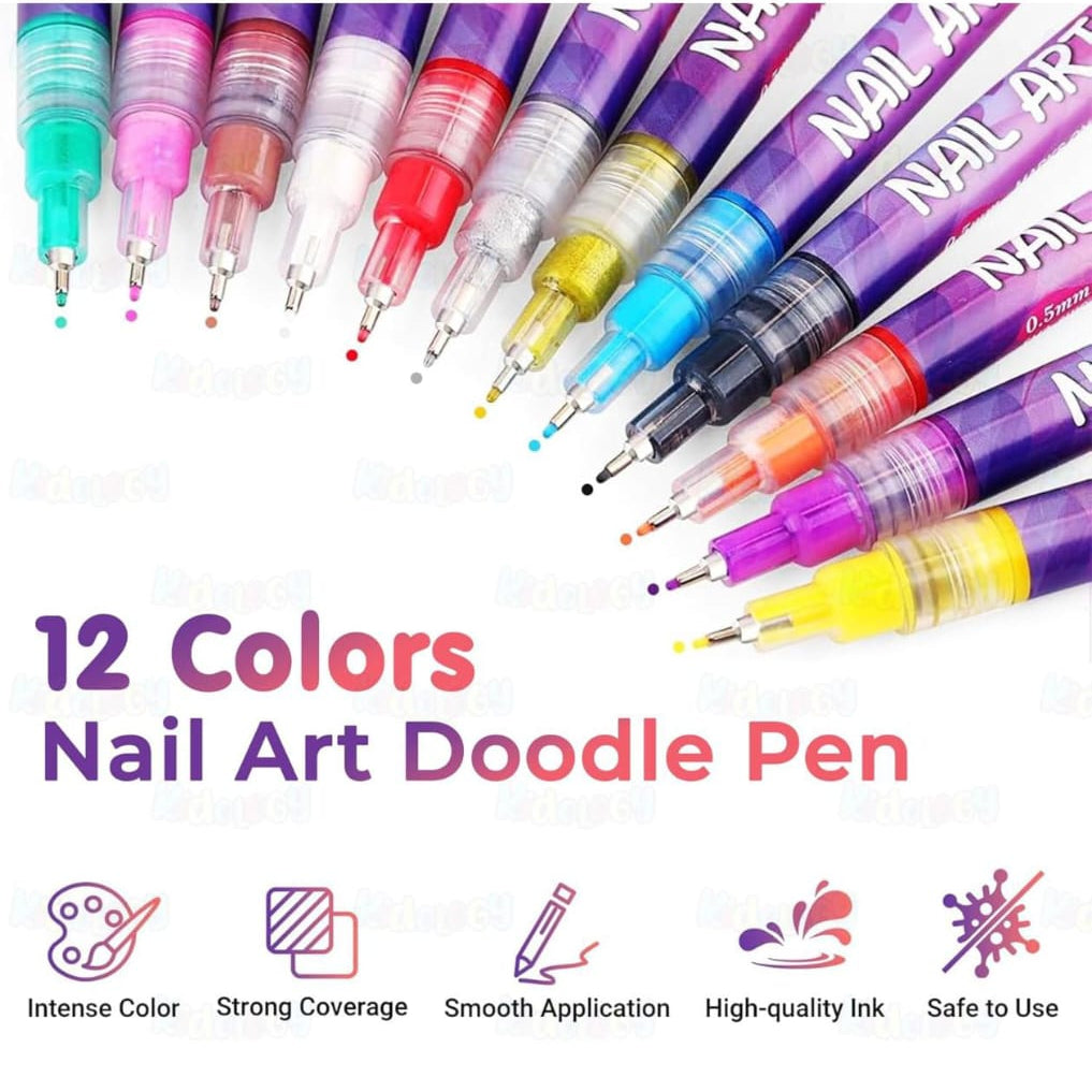 Nail Art Marker Set-12 Pcs