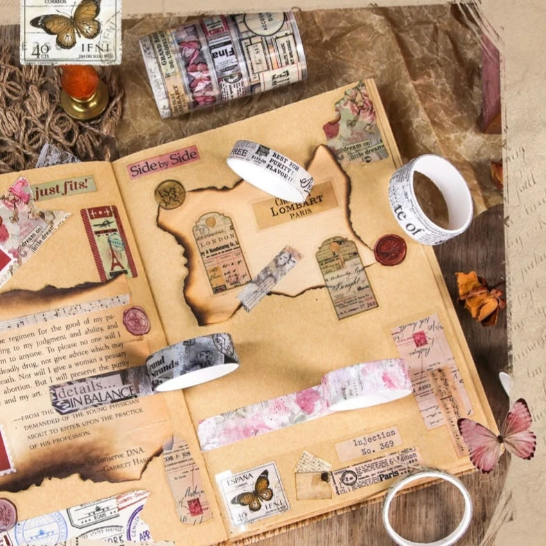 Vintage Washi Tape Set-8 Pcs